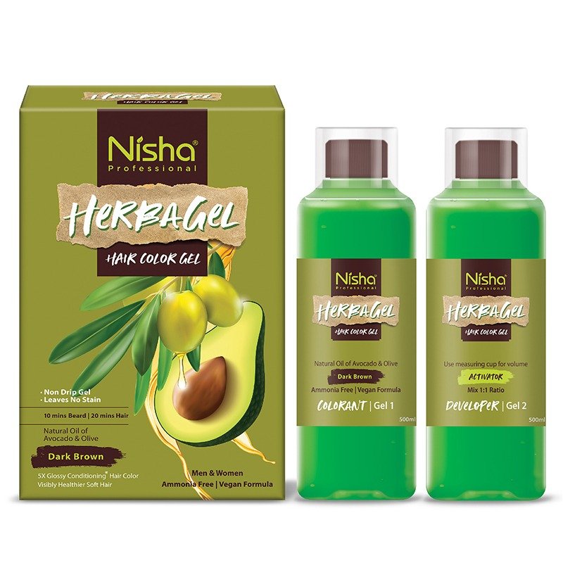 Nisha Herbalgel Hair Color Brown